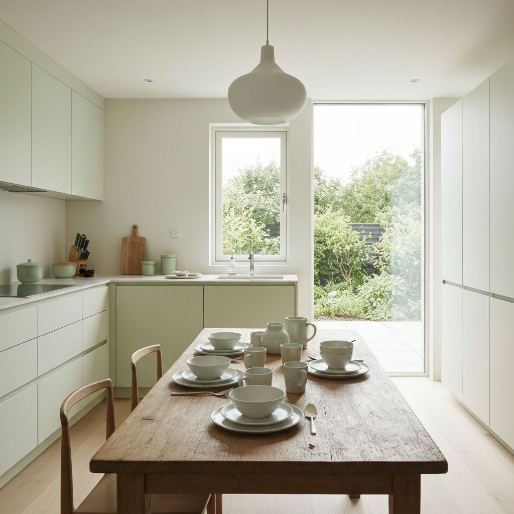 Kitchen and dining area representing home eating environment